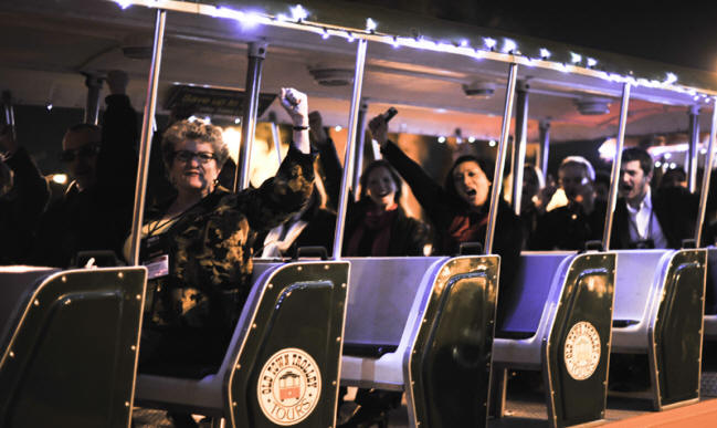 The Holly Jolly Trolley tours the Night of Lights
