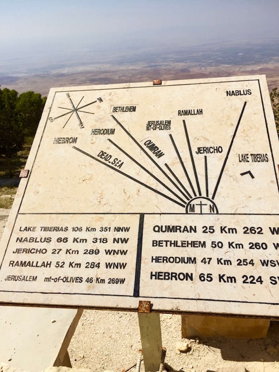 Signat top of Mt. Nebo in Jordan