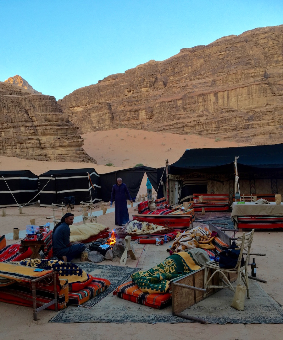 Goat_hair tents at VBedouin camp in Wadi Rum