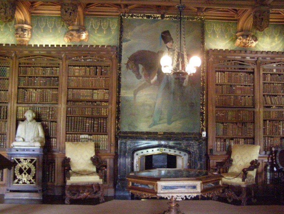 Library at Abbotsford, Sir Walter Scott's home in Edinburgh; 