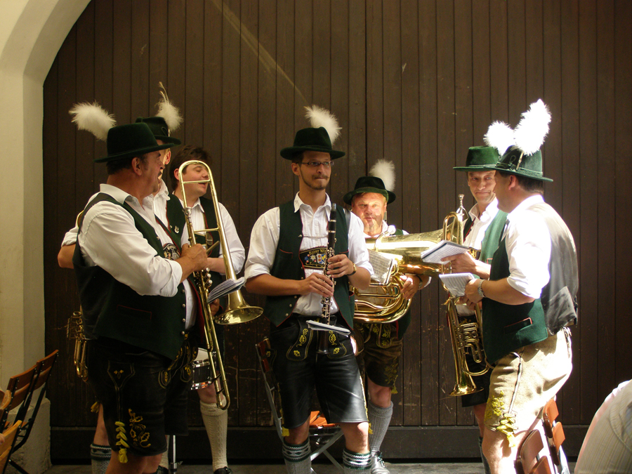 Baravian Musicians at a beer garden in Munich
