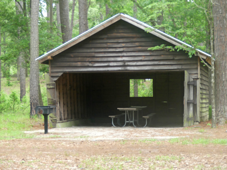 Garage turned to picnic shelter at Carvers Creek State Park