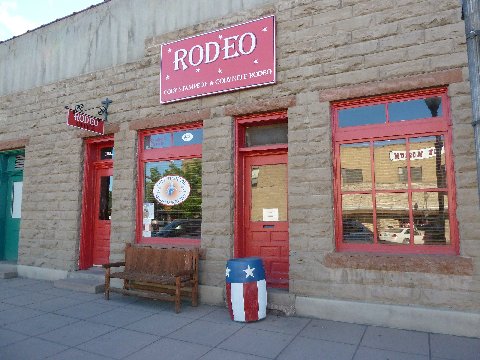 Rodeo Head Quarters across from Chamberlin Inn in Cody, Wyoming