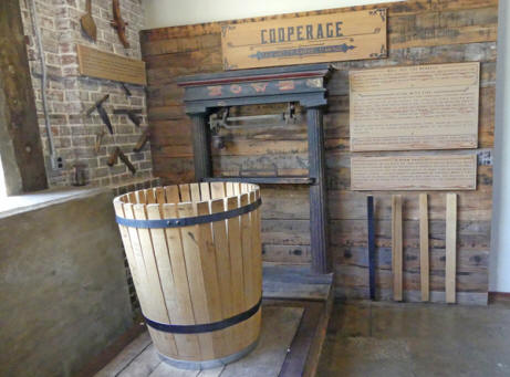 cooperage display at the St. Augustine Distillery Museum