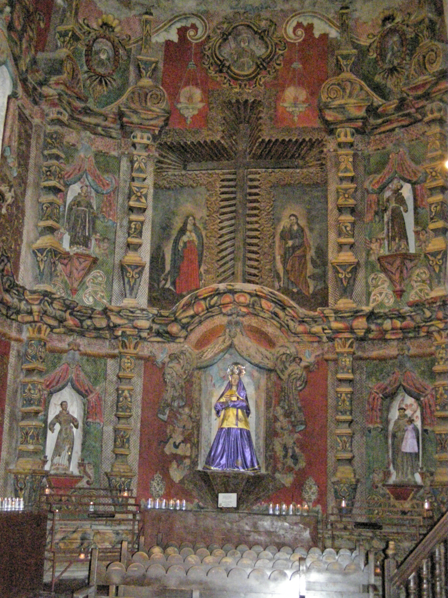 Interior of Mission San Xavier del Bac in Tucson, arizona