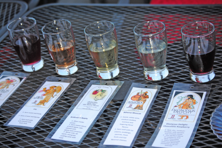 Wine tastings at J and J Winery on Indiana's Chocolate Trail