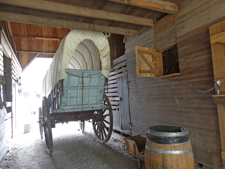 covered wagon at Nash Farm