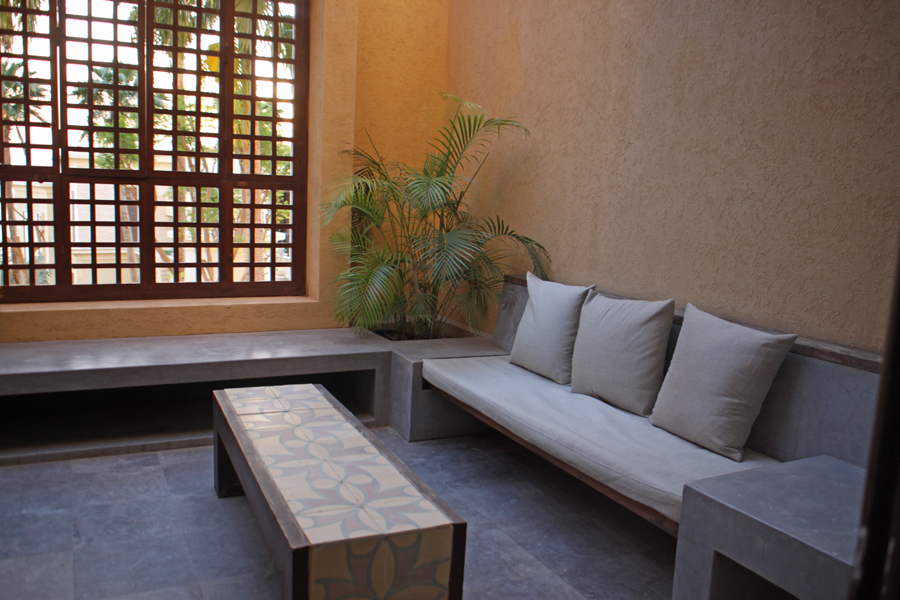 portion of balcony courtyard  at Kempinsky Hotel Isthar by Dead Sea