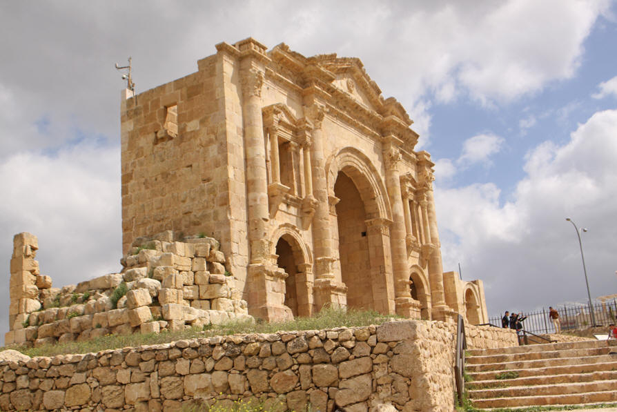 Hadrian's Gate in Jerash, Jordan