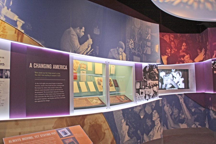 Changing American exhibit at the B. B. King Museum in Indianola, Mississippi