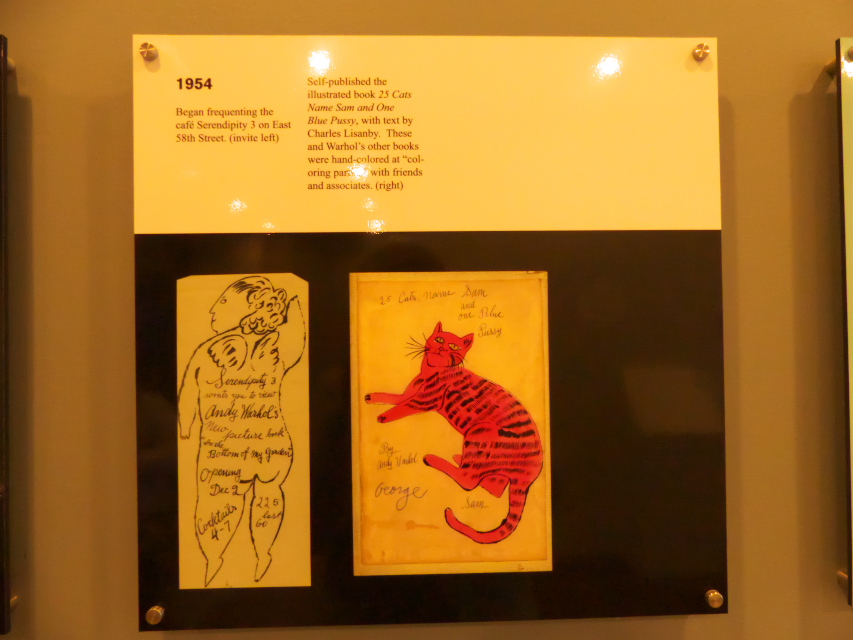 Mark up of book "35 cats named sam and one blue Pussy at Andy Warhol Museum