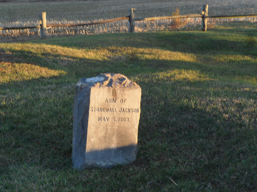 tombstone of Stonewall' Jackson's arm in Fredricksburg, VA