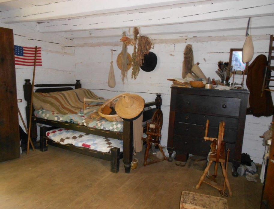 interior of cabin at Lincoln Pioneer Village and Museum at Little Pigeon Creek in Spencer County 