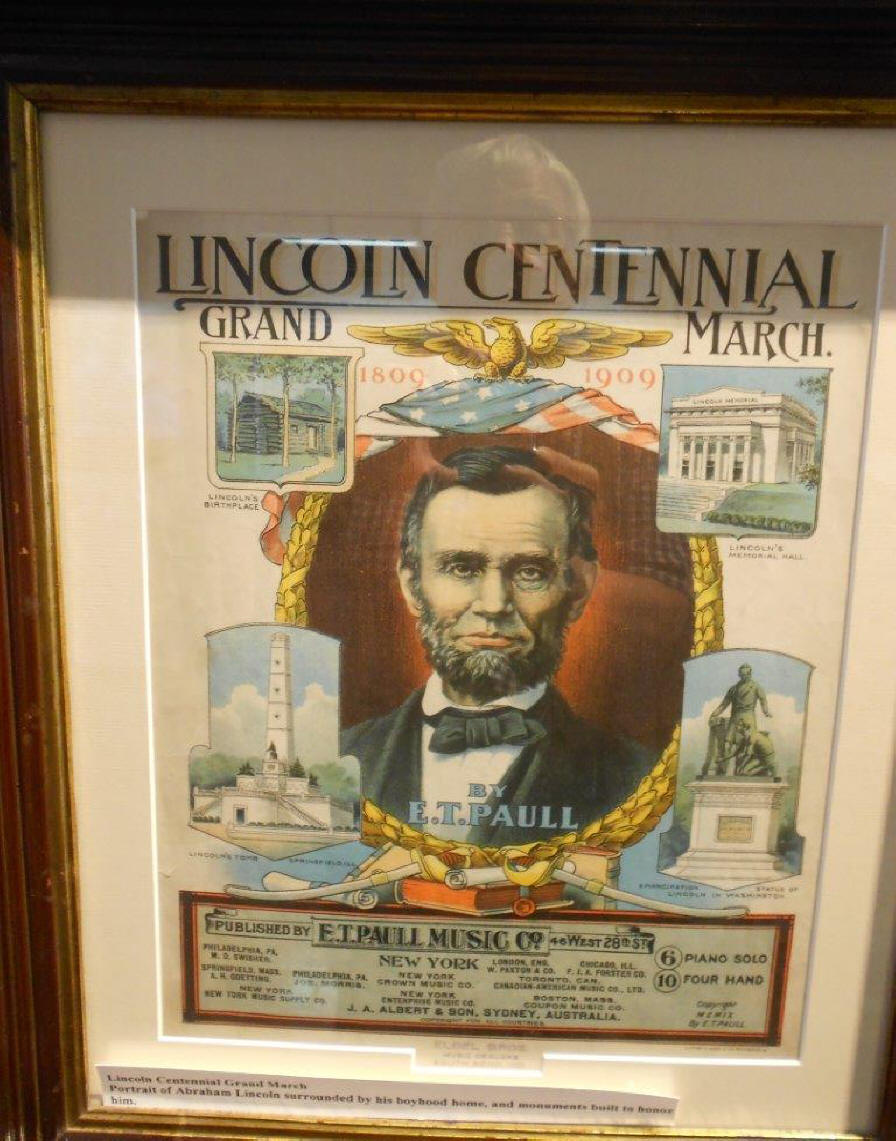 Lincoln poster at Lincoln Pioneer Village and Museum at Little Pigeon Creek in Spencer County 