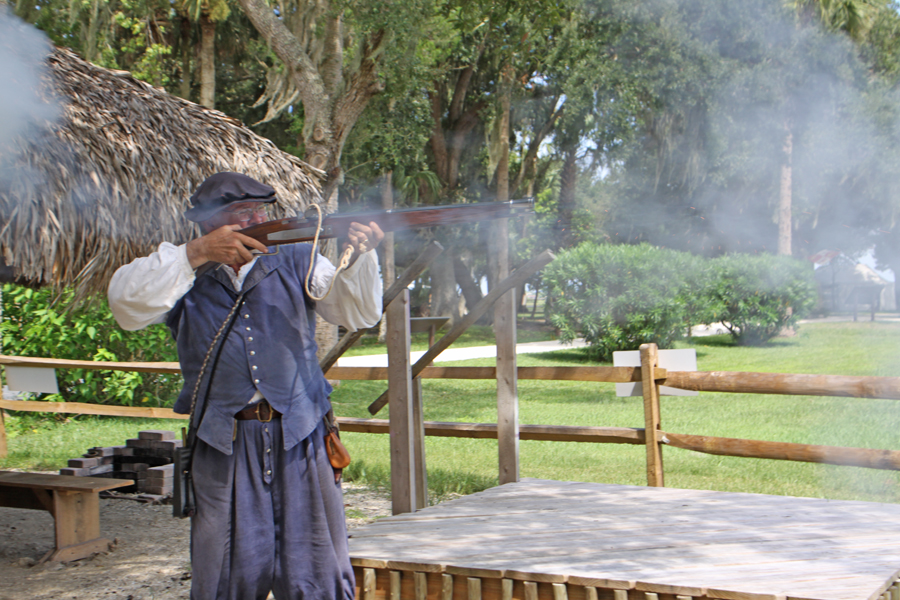  Black powder rifle fireing at the Fountain of Youth in St. Augustine, FL