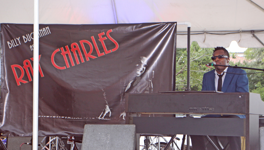 for Billy Buchan does Ray Charles impersonation for 450 birthday celebration in St. Augustine Fl an