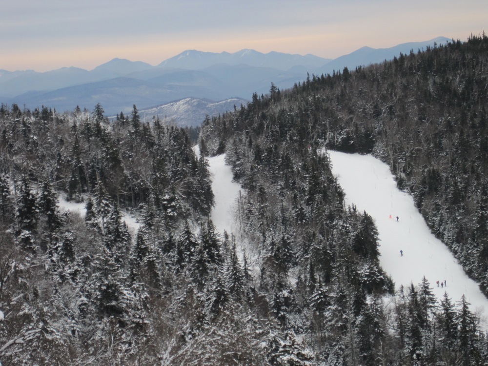 View of Gore ski trails in North Creek New York