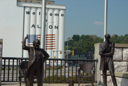 Statures of Linclon and Steven Douglan in Alton, Illinois