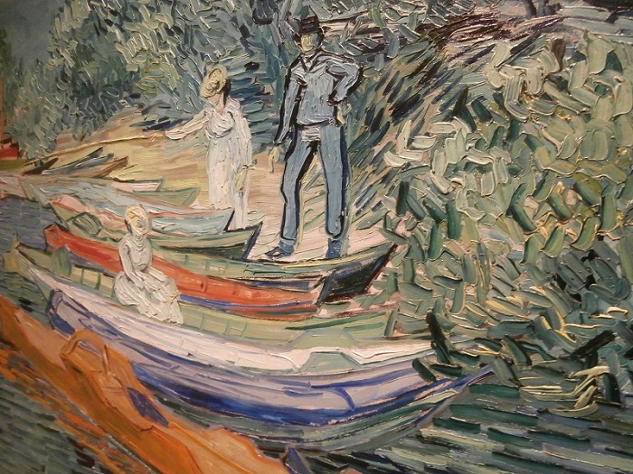Van Gogh boating painting in Detroit Institute of Art detail - just look at the texture