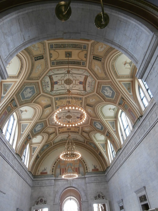 One of the hall ceilings in the Detroit Institute of Art