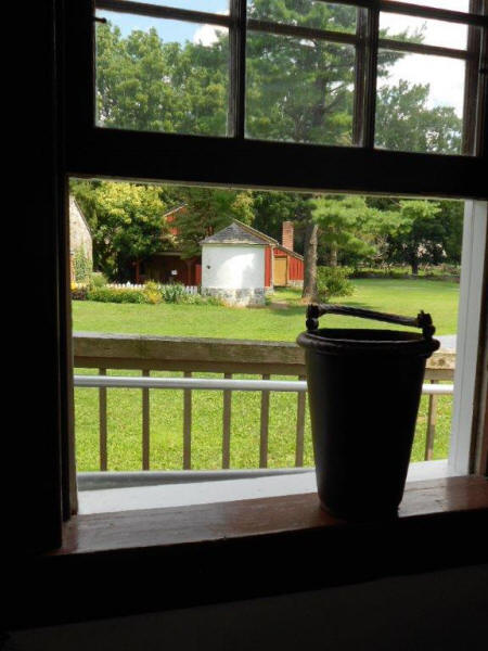 Leather fire bucket  at Landis Valley Village and Farm Museum located near Lancaste