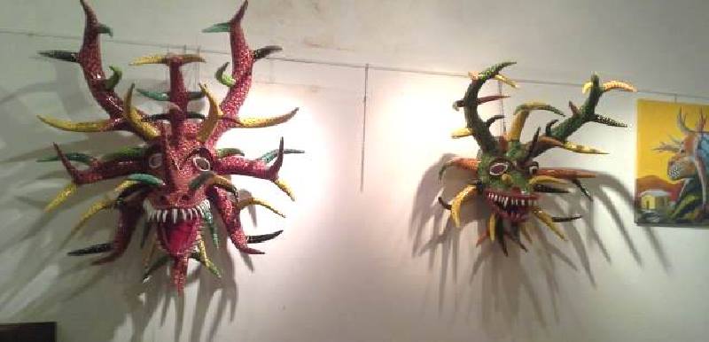 2 vejigante masks in Mi Coqui in Puerto Rico