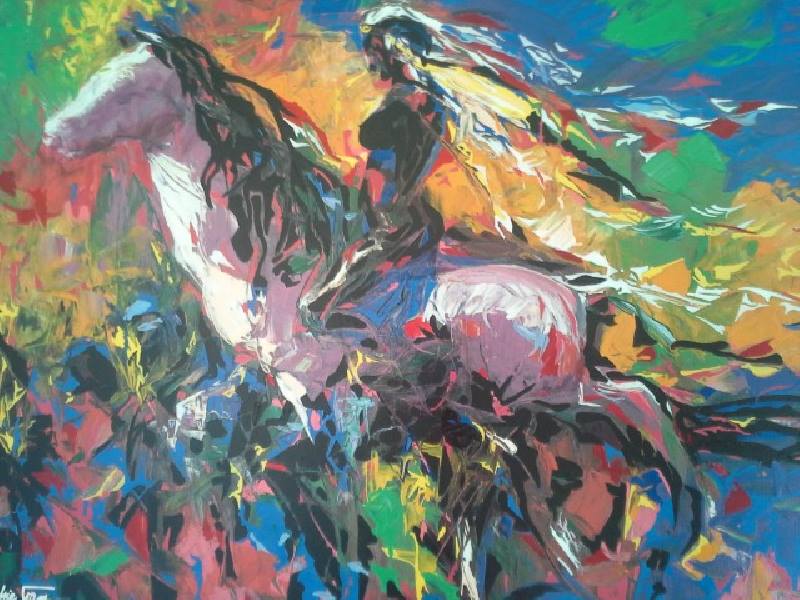 Caribe' by Wichie Torres and Eli Vega, one of the paintings on exhibit in the Centro inPuerto Rico