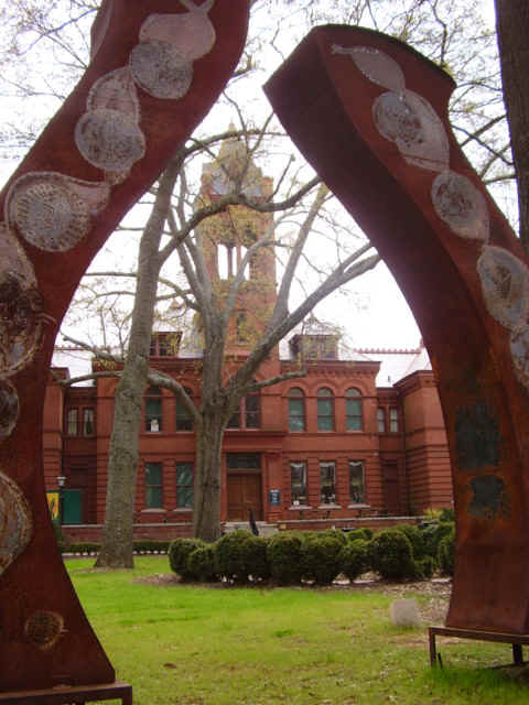 Morgan Madison Cultural Center seen through one of their garden sculptures.JPG (123497 bytes)