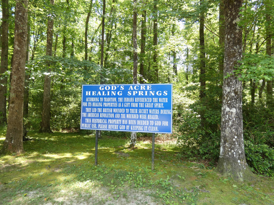 sign at healing spring