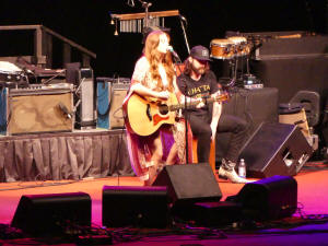 female musician on stage at St Sugustine ampitheater