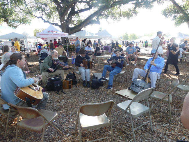 musians playing outdoors