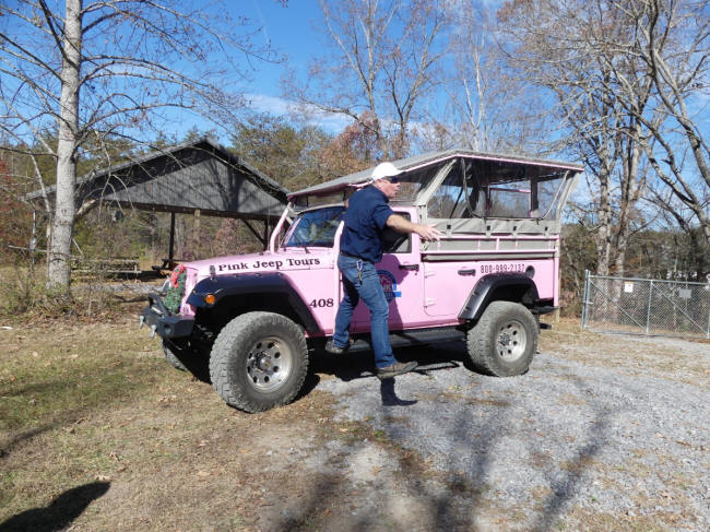 Tim guiding us back to his pink jeep