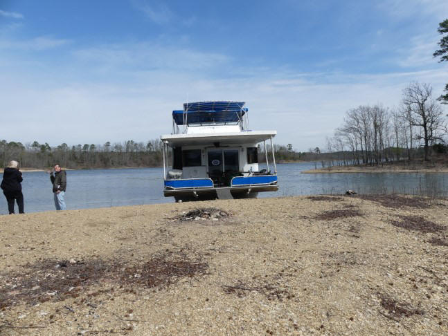 party barge at mountain harbor