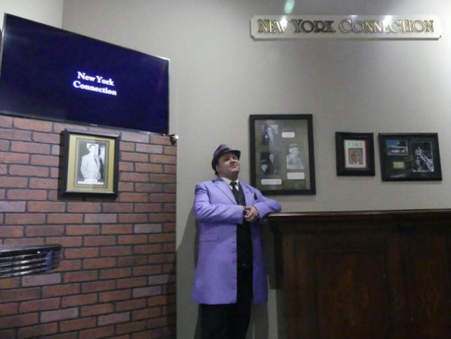 our guide at gangster museum