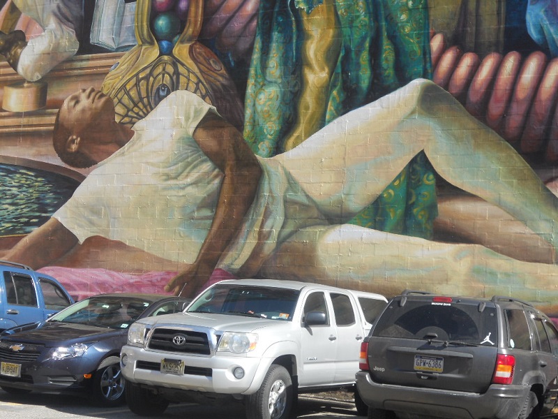 Detail from Philadelphia Muses by artist Meg Fish Saligman 