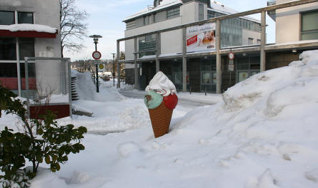 Ice Cream cone in snow
