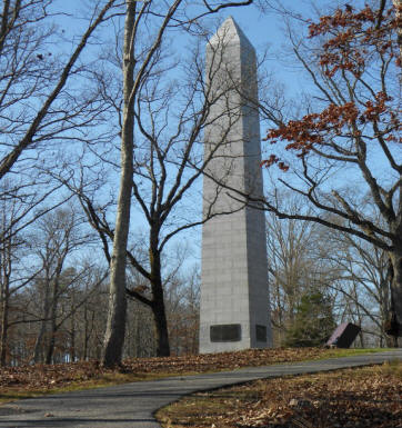 Monument at the  American Revolution Kings Mountain Battlefield  in South Carolina 