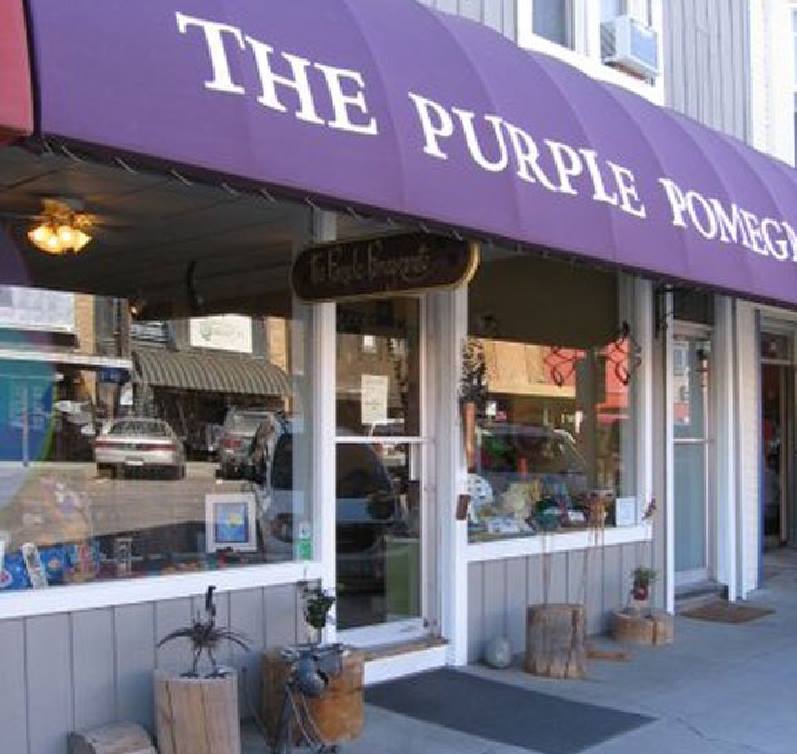 Front of The Purple Pomegranate in Whitefish, Montana