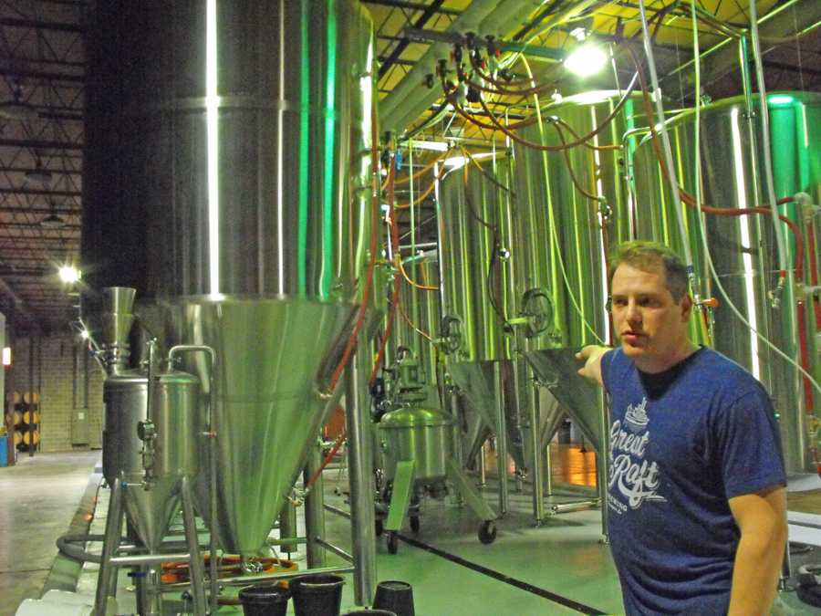 Great Raft Brewery in Shreveport, LA  with co-founder in foreground