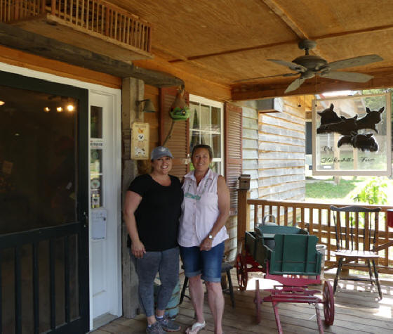 Daughter Ashley and mother Kathy at Old McCaskill Farm