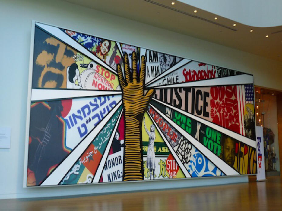 Civil rights exhibit painting at Atlanta’s National Center for Civil and Human Rights
