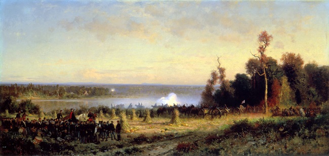 Painting of Cannonading on the Potomac