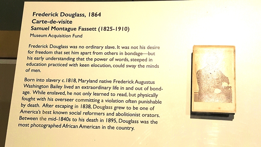 sign about Fredrick Douglass at museum