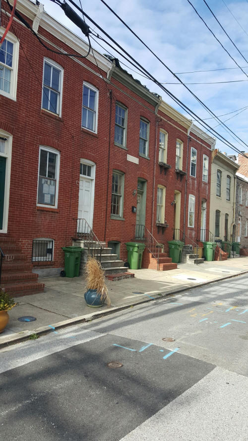Bridk row houses in Baltimore owned by Fredrick Douglass