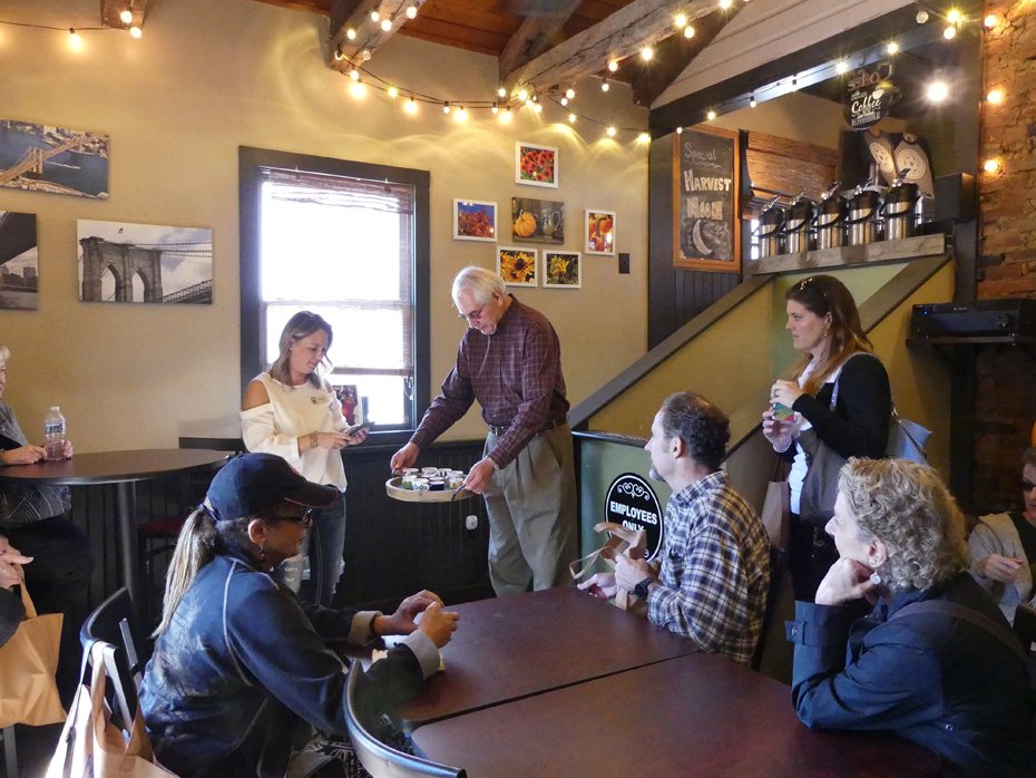 People enjoying tea and coffee at Saxonburg Coffee and tea Shop