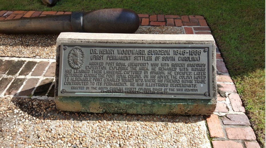 Marker commemoirating Beauford's first settler