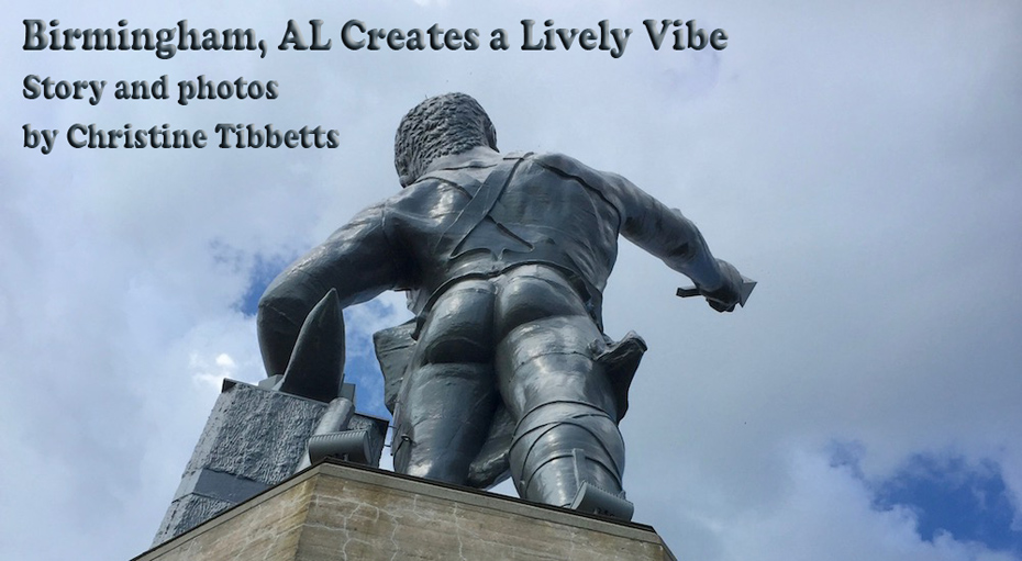 Birmingham's famed Vulcan stature from the rear