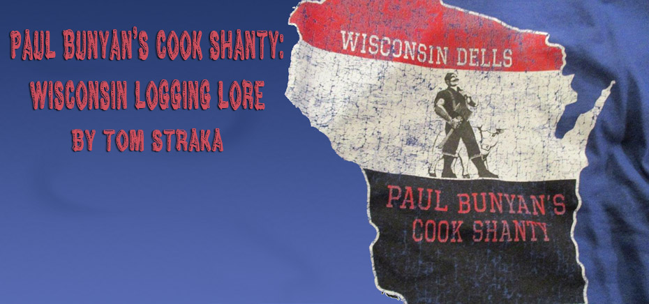 blue background wth wisconsin map and Paul Bunyan on it