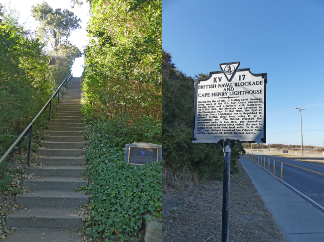 left seeps up duneto lighthouse. Right marker about lighthouse