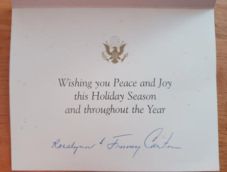 signed by Jimmy and Rosalyn Carter
